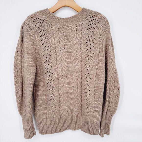 Calvin Klein Cable Knit Wool Blend Sweater Size Medium - Picture 4 of 6